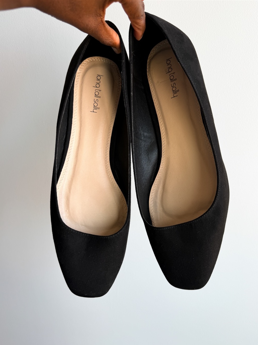 long tall sally Black Square-Toe Ballet Flats